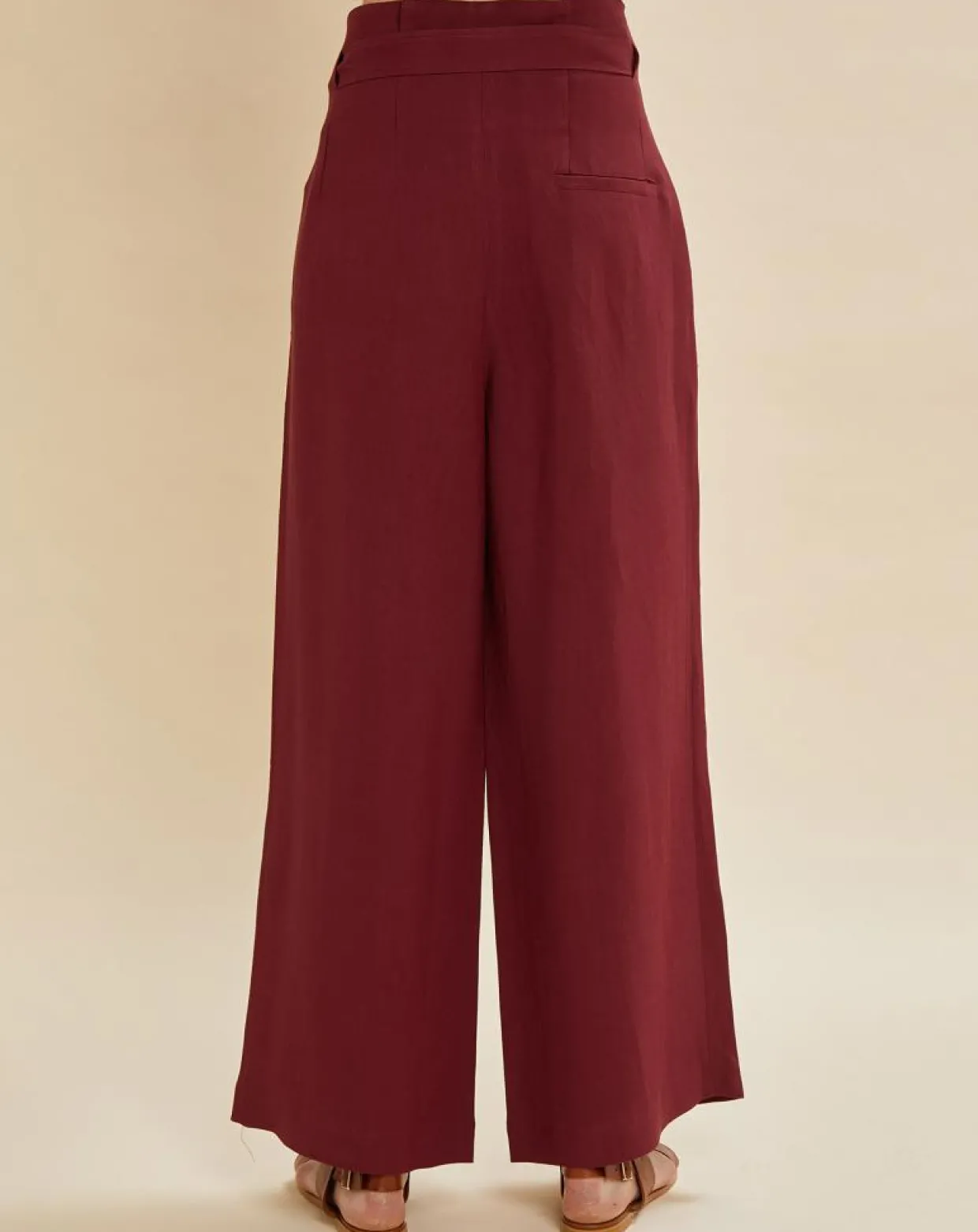 Pantalon en Lin mélangé Raby bordeaux-Chloé Stora Discount