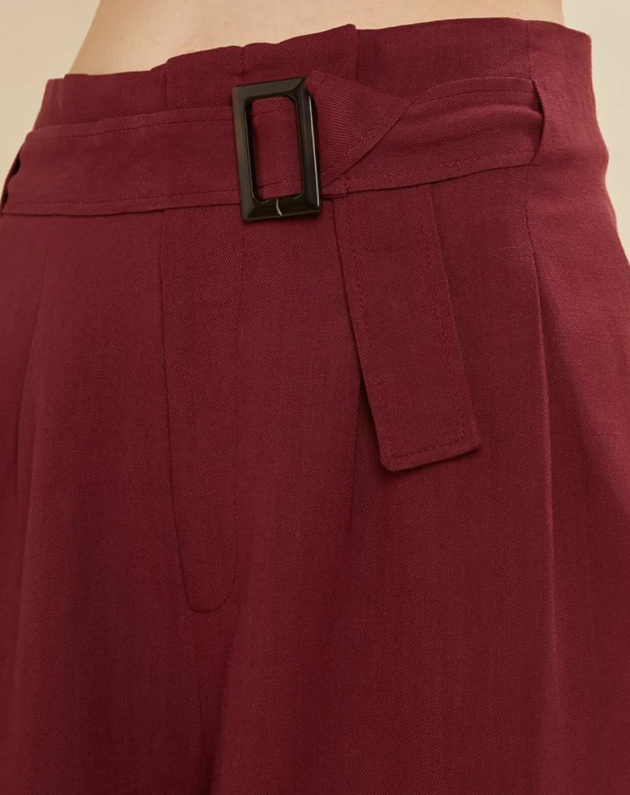 Pantalon en Lin mélangé Raby bordeaux-Chloé Stora Discount