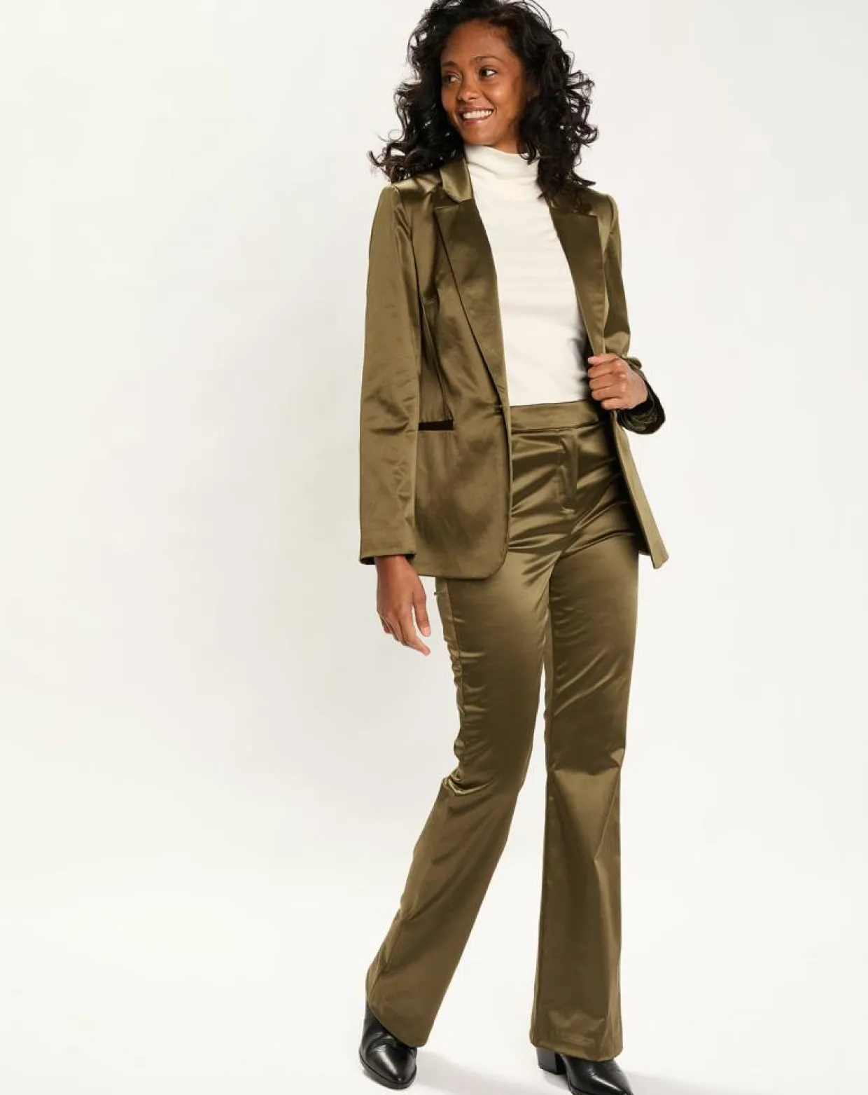 Pantalon en Satin Moon bronze-Lauren Vidal Hot