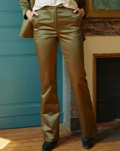 Pantalon en Satin Moon bronze-Lauren Vidal Hot