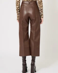 Pantalon en simili Mamie marron-Manoush