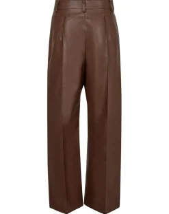 Pantalon en simili Mamie marron-Manoush