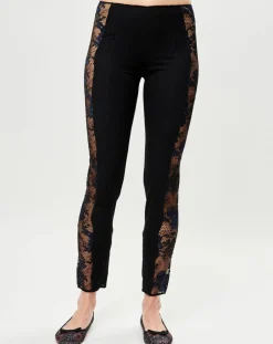 Pantalon en Soie mélangée Desert Rose noir-La Perla Online