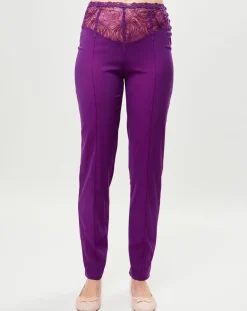Pantalon en Soie mélangée Elements violet-La Perla New