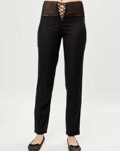 Pantalon en Soie mélangée Garnet noir-La Perla Sale