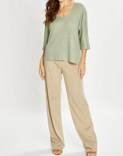 Pantalon en Suédine Lou sable-Lauren Vidal Sale