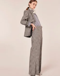Femme Tara Jarmon Pantalons^Pantalon en tissu flammé gris