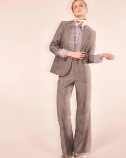 Femme Tara Jarmon Pantalons^Pantalon en tissu flammé gris