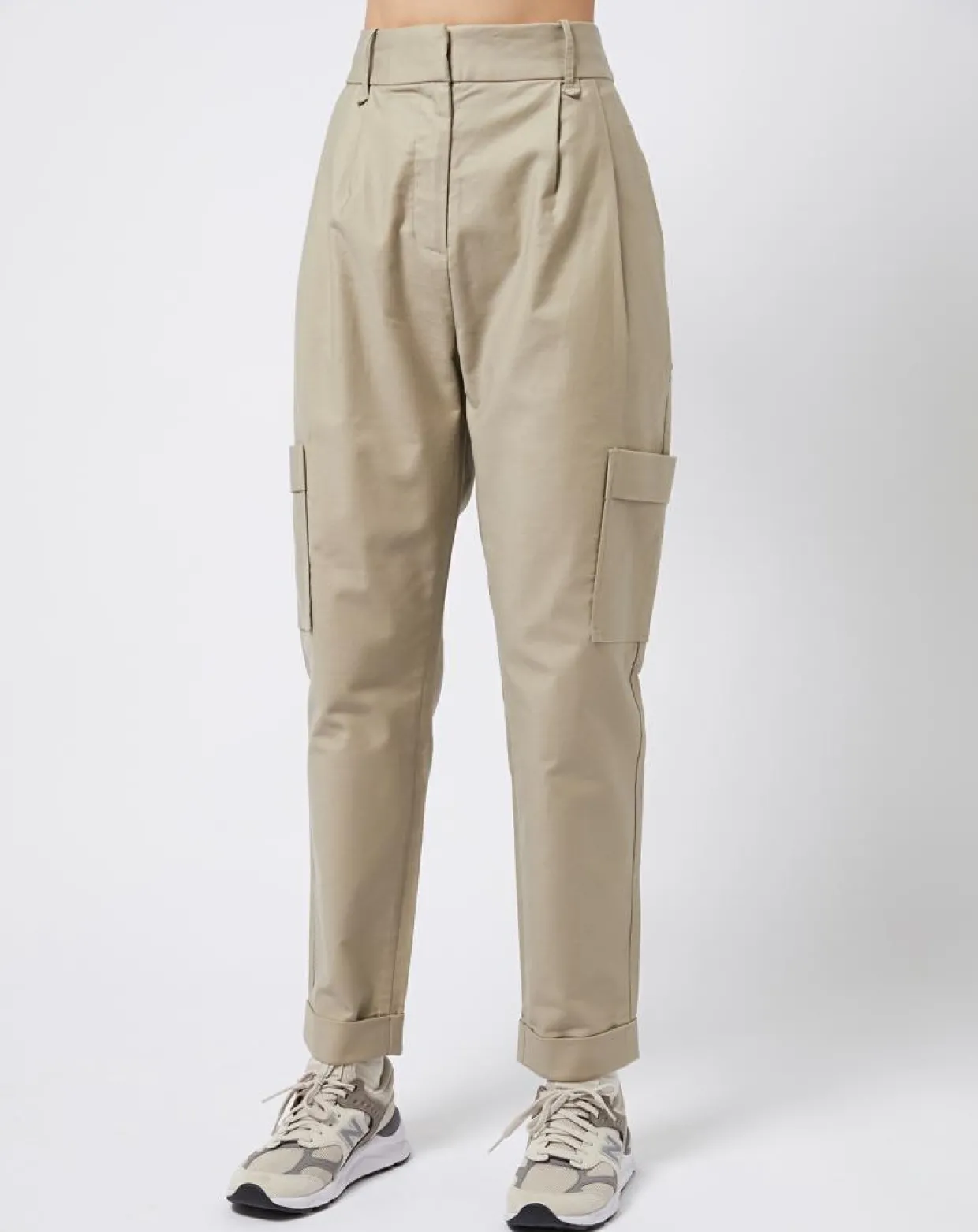 Pantalon en Toile de coton type cargo beige-Esprit Best