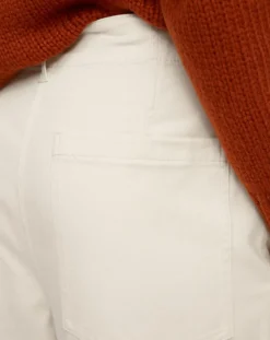 Pantalon en Twill de Coton mélangé Barrel écru-Marc O'Polo Outlet