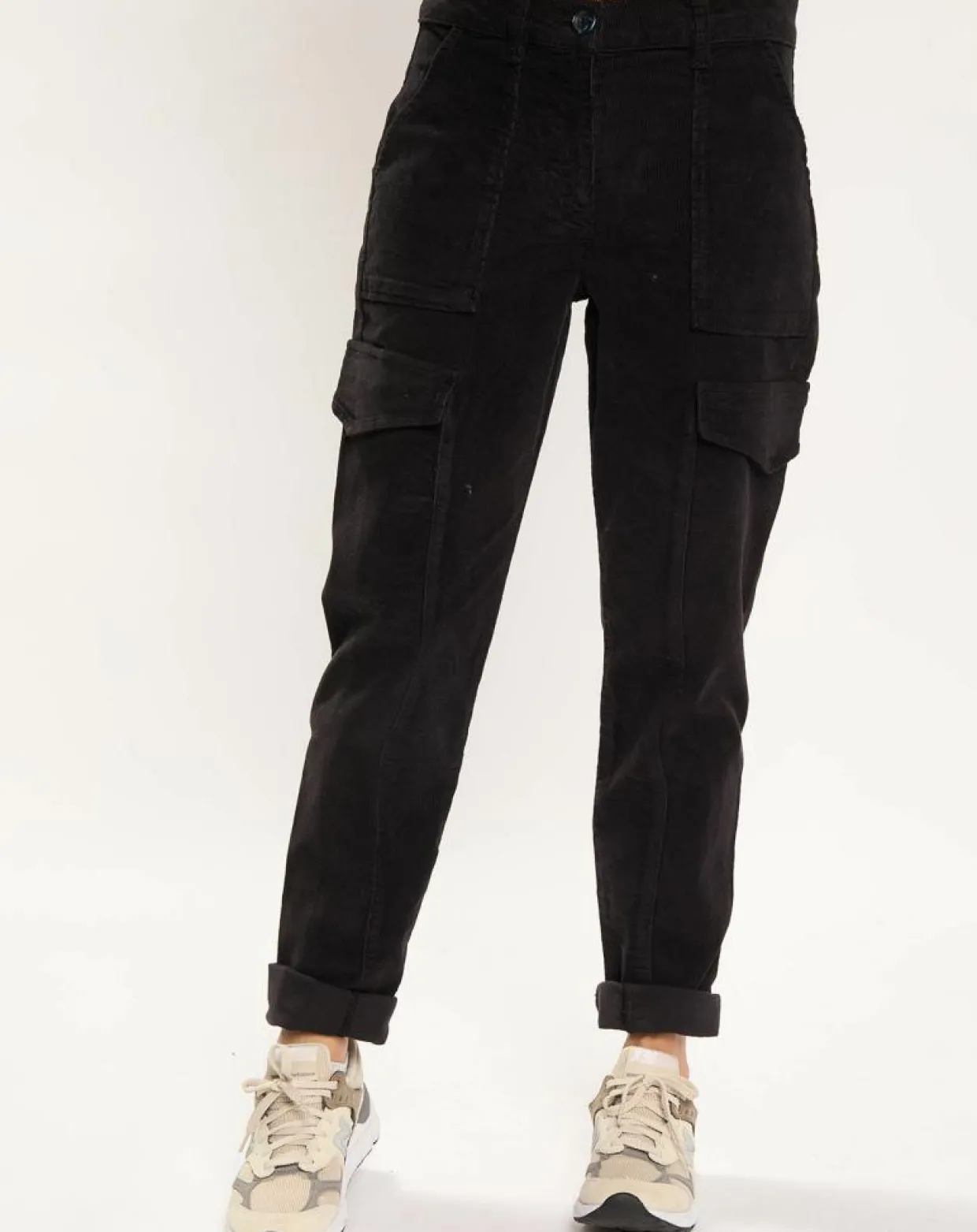 Femme Lauren Vidal Pantalons^Pantalon en Velours Cargo noir