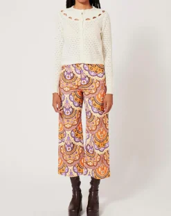 Pantalon en Velours côtelé Fall imprimé violet/multicolore-Manoush Hot