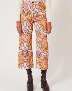 Pantalon en Velours côtelé Fall imprimé violet/multicolore-Manoush Hot