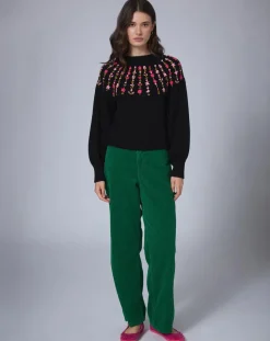 Femme Manoush Pantalons^Pantalon en Velours côtelé Baggy vert indien