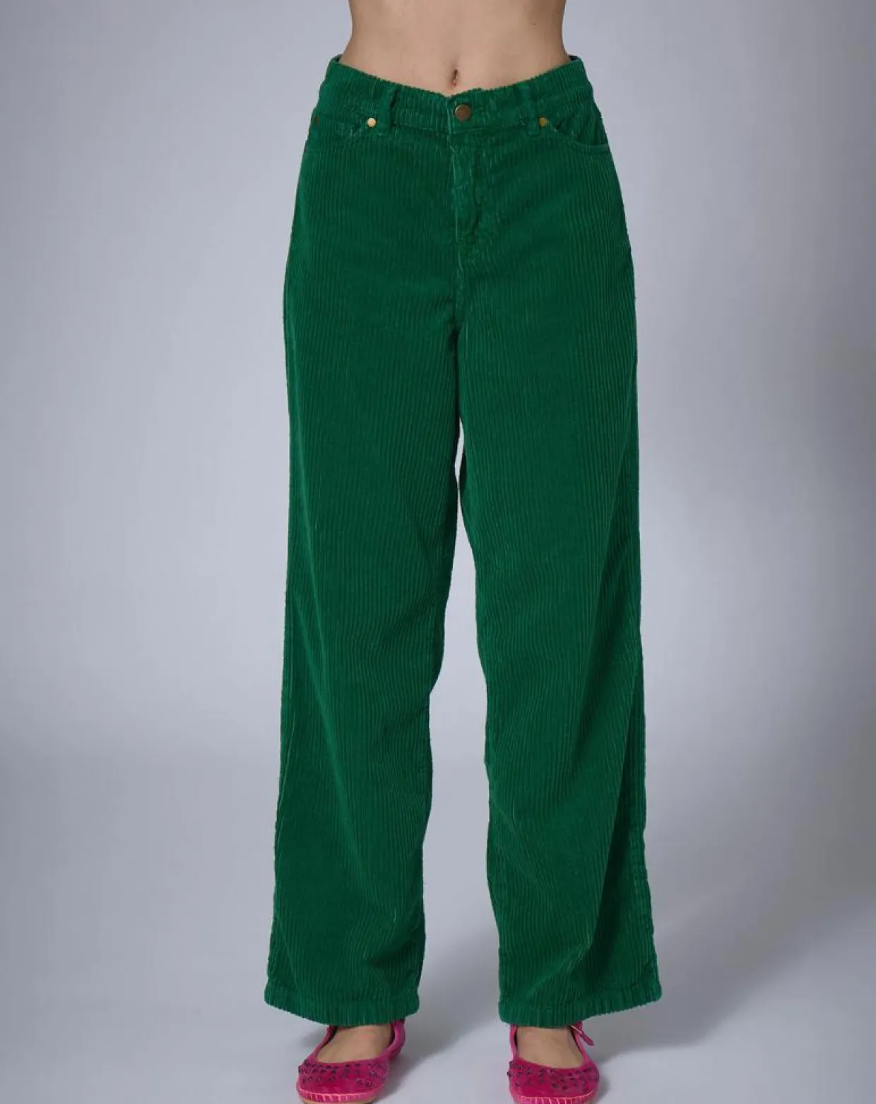 Femme Manoush Pantalons^Pantalon en Velours côtelé Baggy vert indien