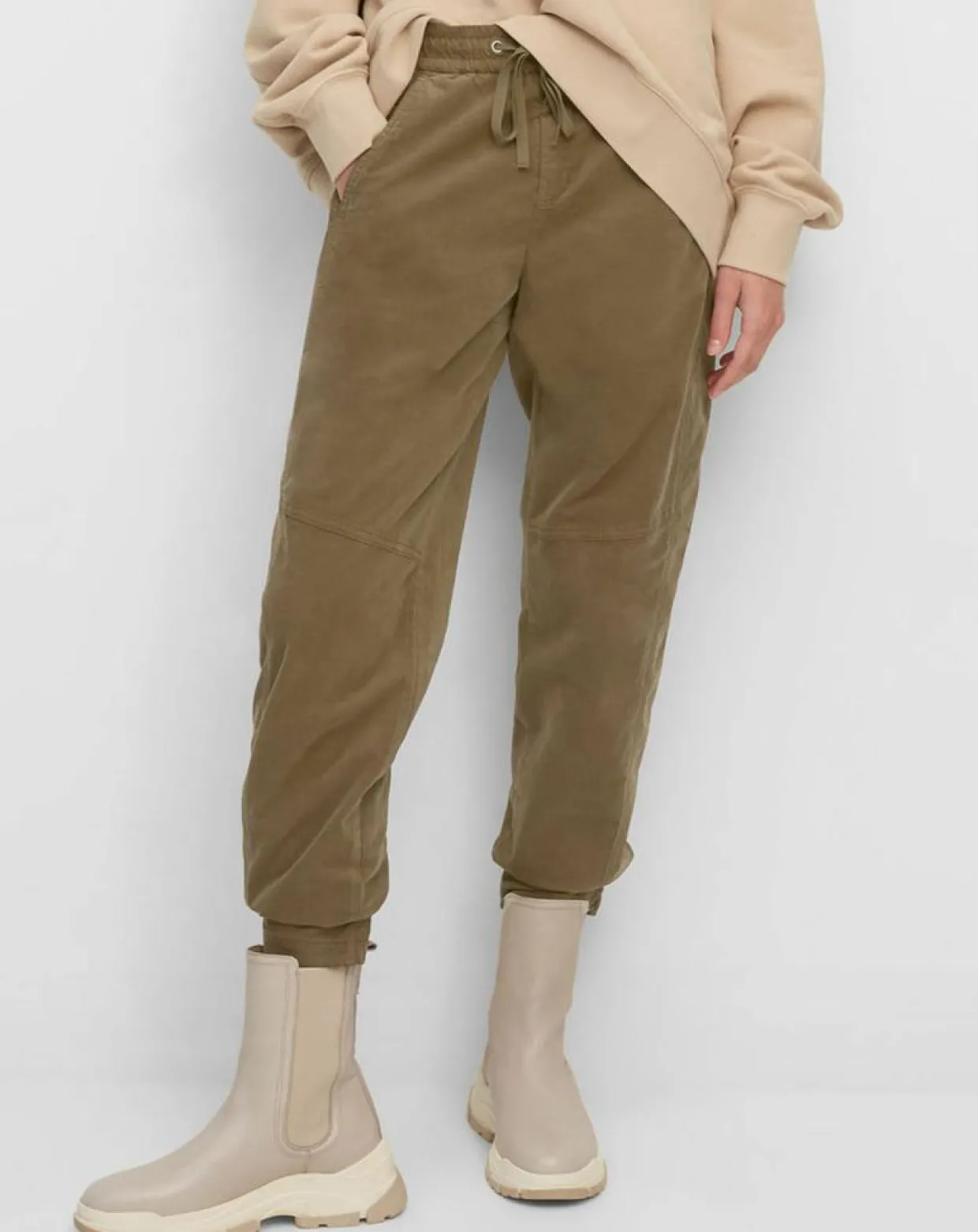 Femme Marc O'Polo Pantalons^Pantalon en Velours de coton Milleraies kaki