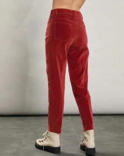 Pantalon en Velours Pepite piment-Hartford New