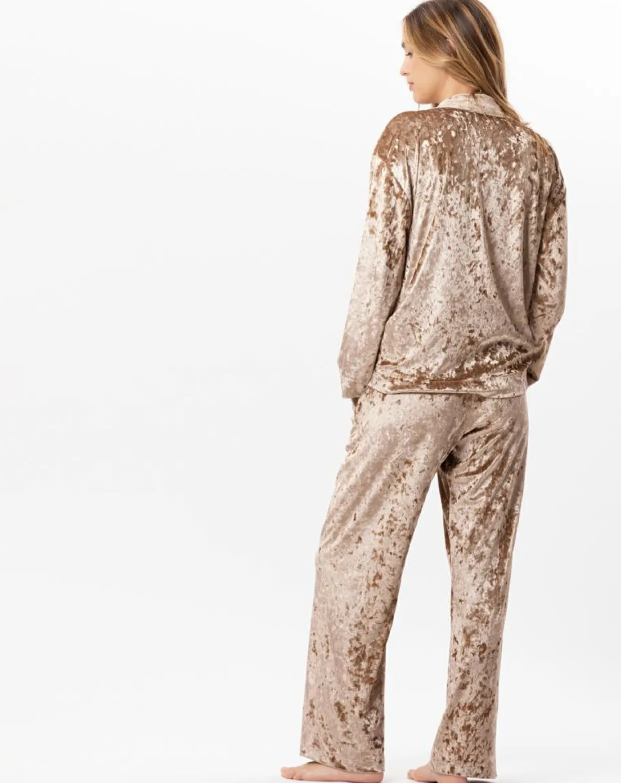 Femme Le Chat Pantalons^Pantalon en velours Platine doré