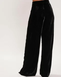 Pantalon en Velours satiné Princesse noir-Manoush Hot