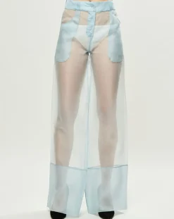 Femme La Perla Pantalons^Pantalon Esprit d'Atelier 100% Soie bleu