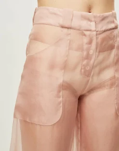 Pantalon Esprit d'Atelier en Soie rose-La Perla