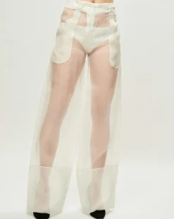 Pantalon Esprit d'Atelier en Soie écru-La Perla Online