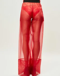 Pantalon Esprit d'Atelier 100% Soie rouge-La Perla Hot