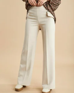 Femme Lauren Vidal Pantalons^Pantalon flare Muse lait