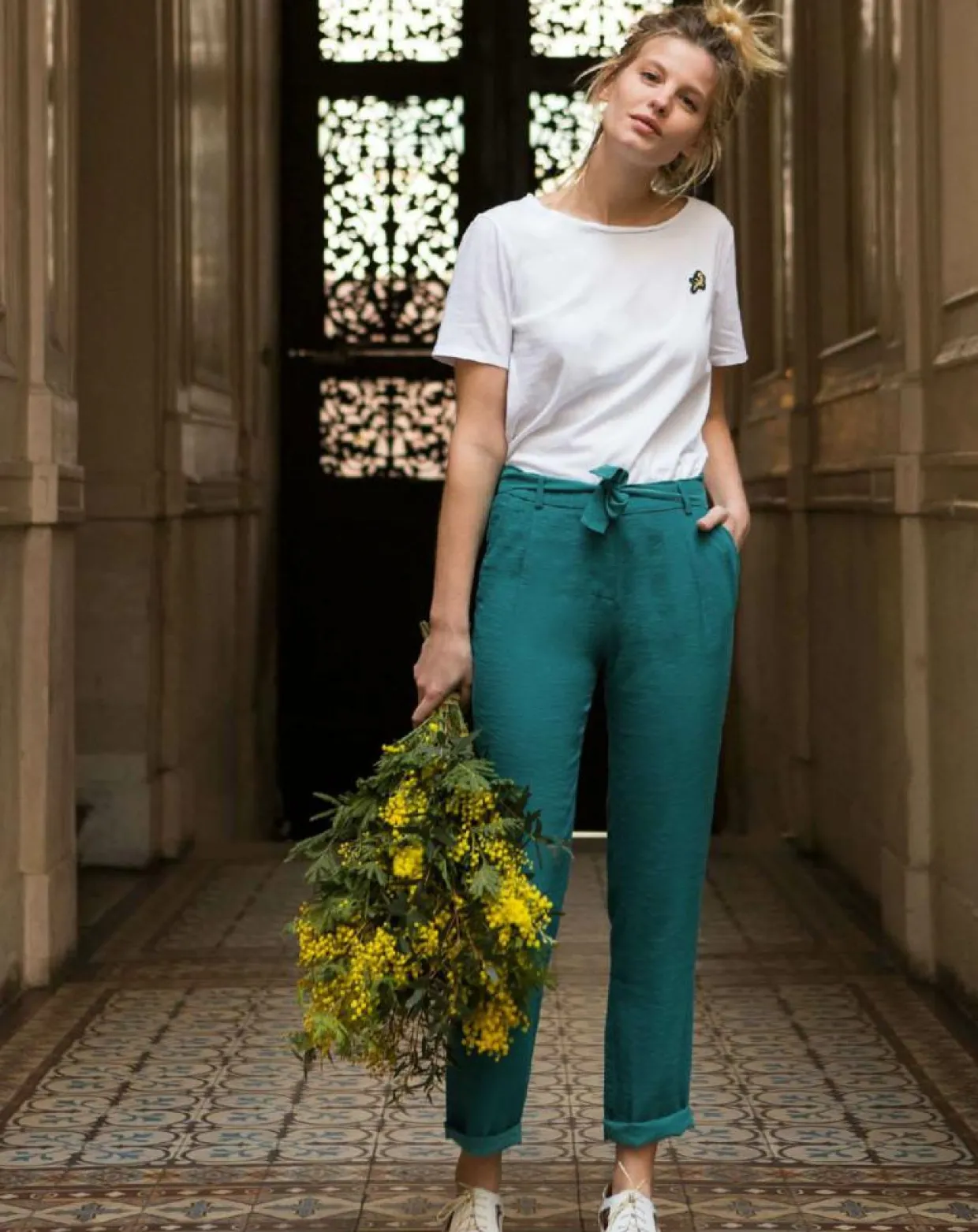 Femme Cuisse de Grenouille Pantalons^Pantalon fluide Cado turquoise