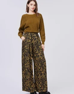 Pantalon Jade satiné imprimé jaune-See u Soon