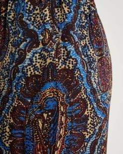 Femme See u Soon Pantalons^Pantalon Julia satiné imprimé bordeaux/bleu