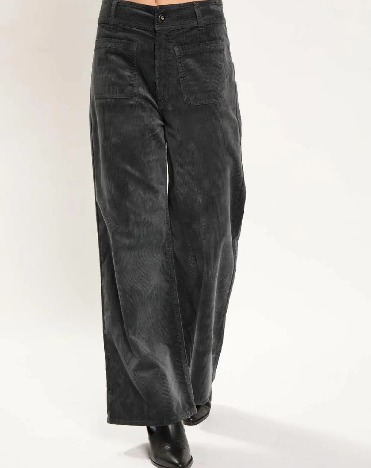 Pantalon jupe-culotte Cloé bitume-Lauren Vidal Outlet