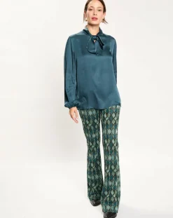 Femme Lauren Vidal Pantalons^Pantalon Kyllie à motifs bleu