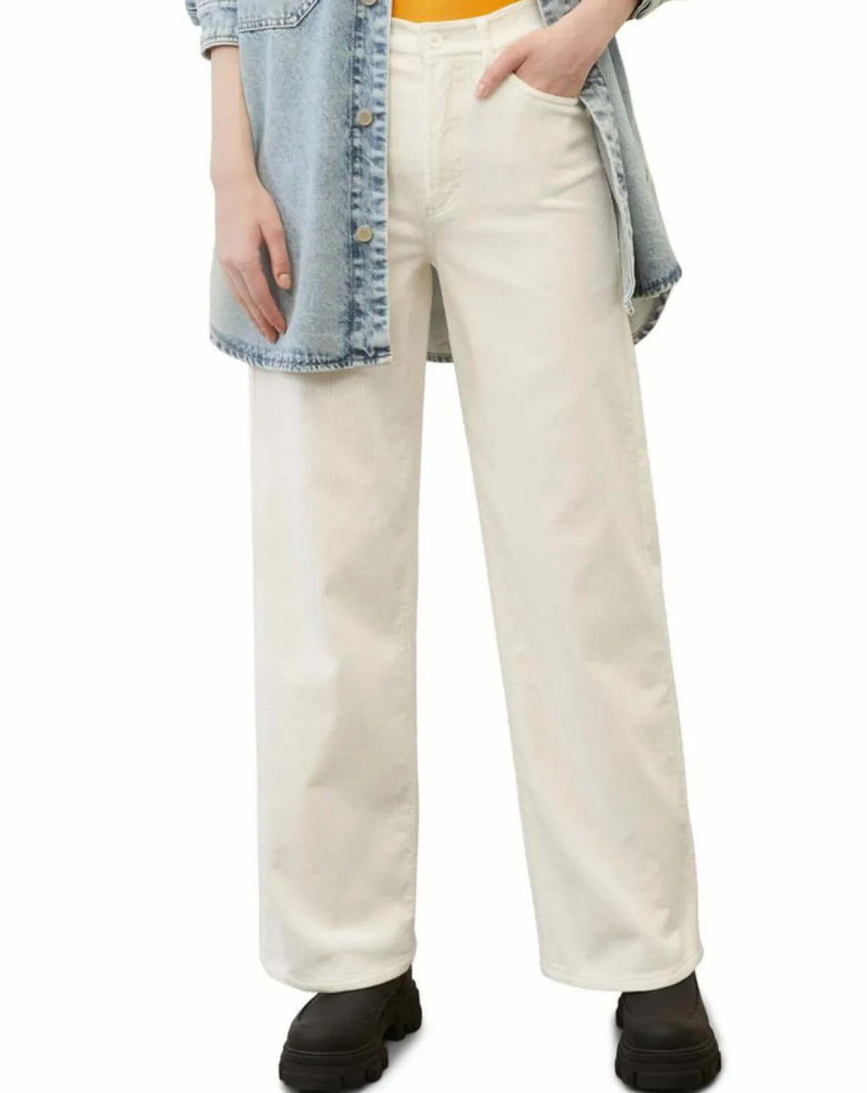 Femme Marc O'Polo Pantalons^Pantalon large corduroy écru