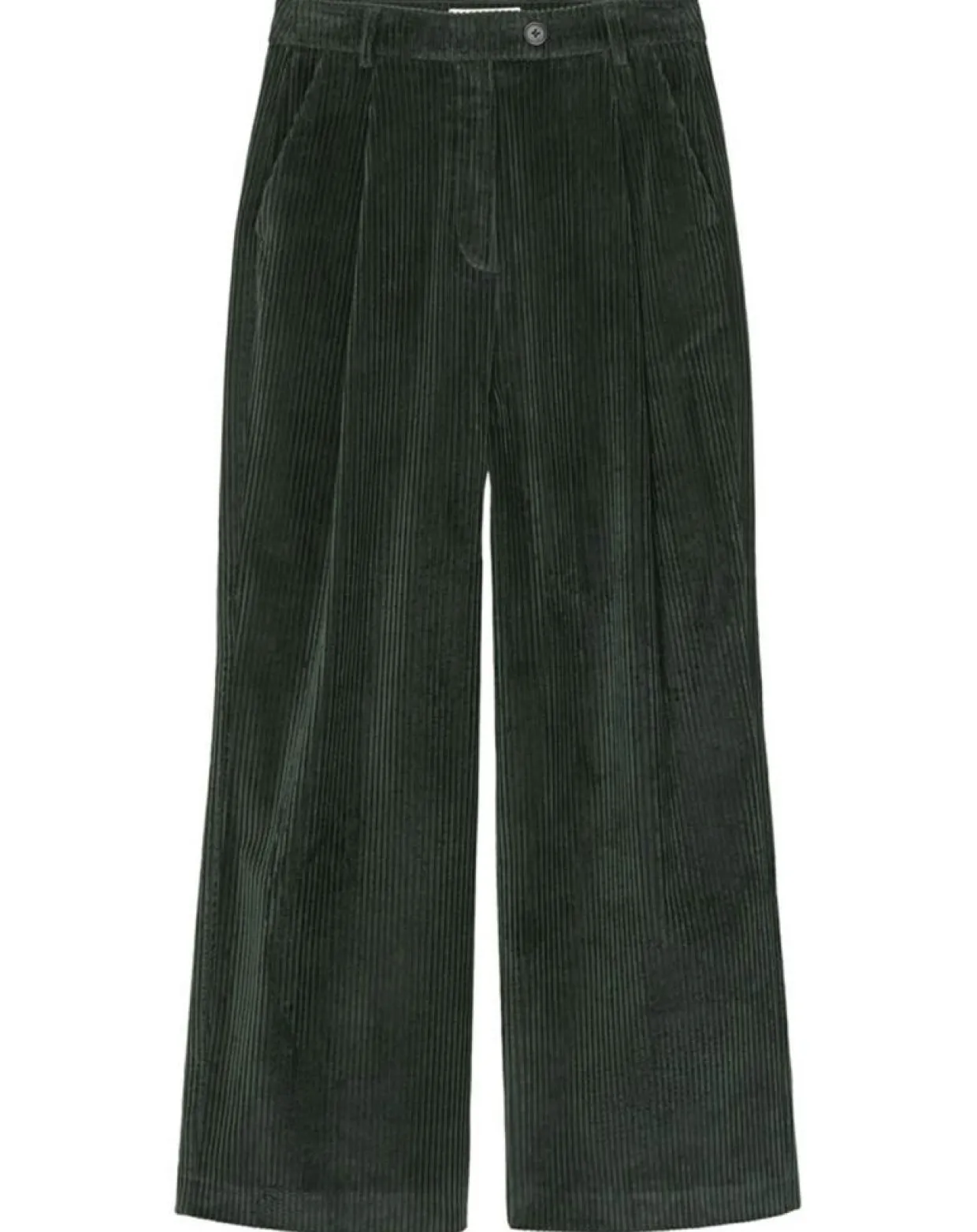 Femme Marc O'Polo Pantalons^Pantalon large en Velours côtelé à revers vert foncé