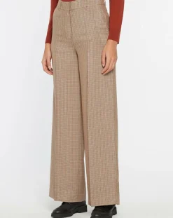 Femme Galeries Lafayette Pantalons^Pantalon large et fluide imprimé pied-de-poule marron