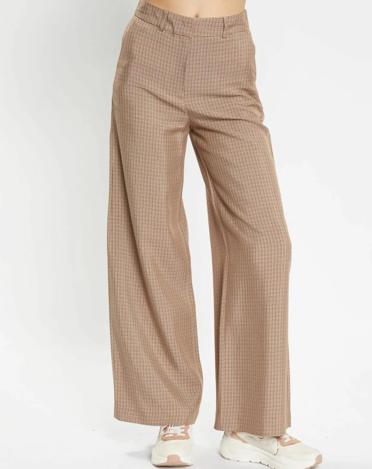 Femme Galeries Lafayette Pantalons^Pantalon large et fluide imprimé pied-de-poule marron