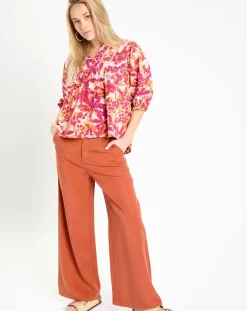 Pantalon large Lucia brique-Garance Paris Discount