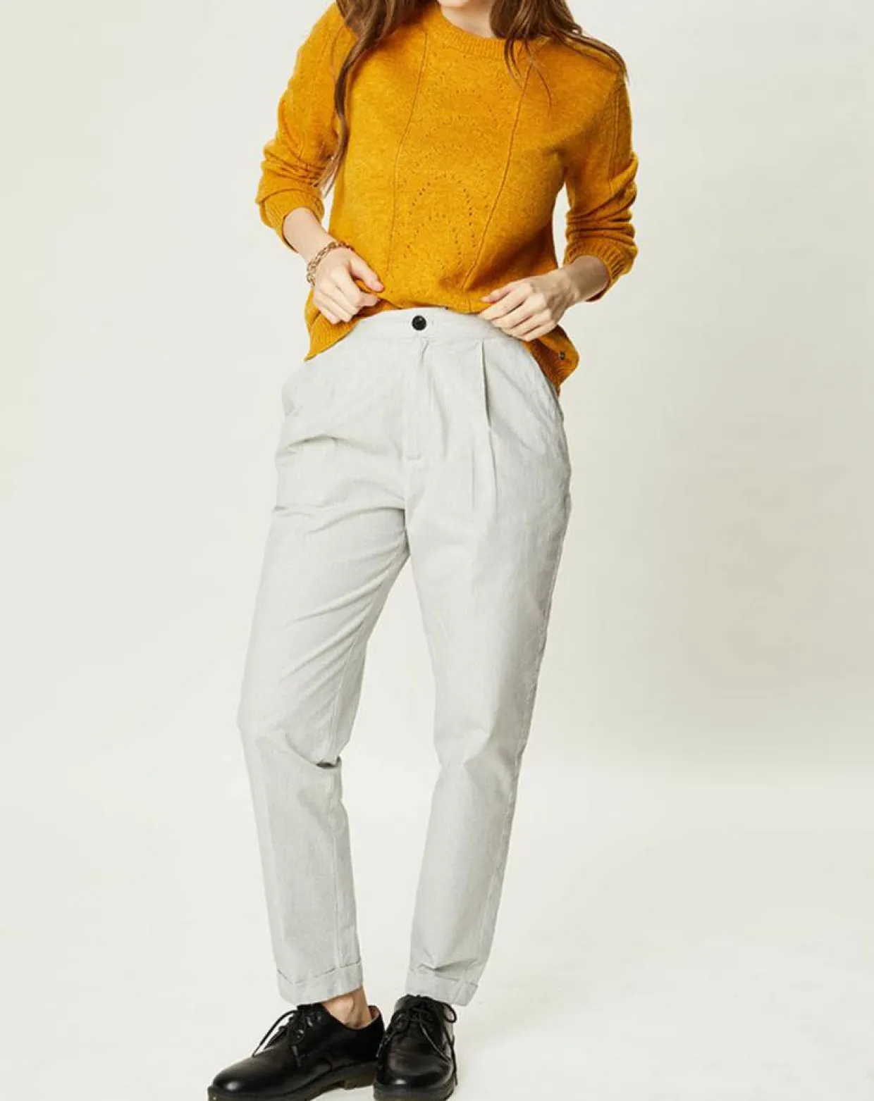 Pantalon Leno blanc/marine-Harris Wilson Sale