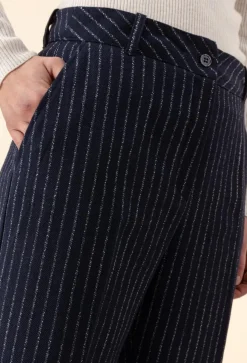 Femme Bleu Blanc Rouge Pantalons^Pantalon Lino bleu