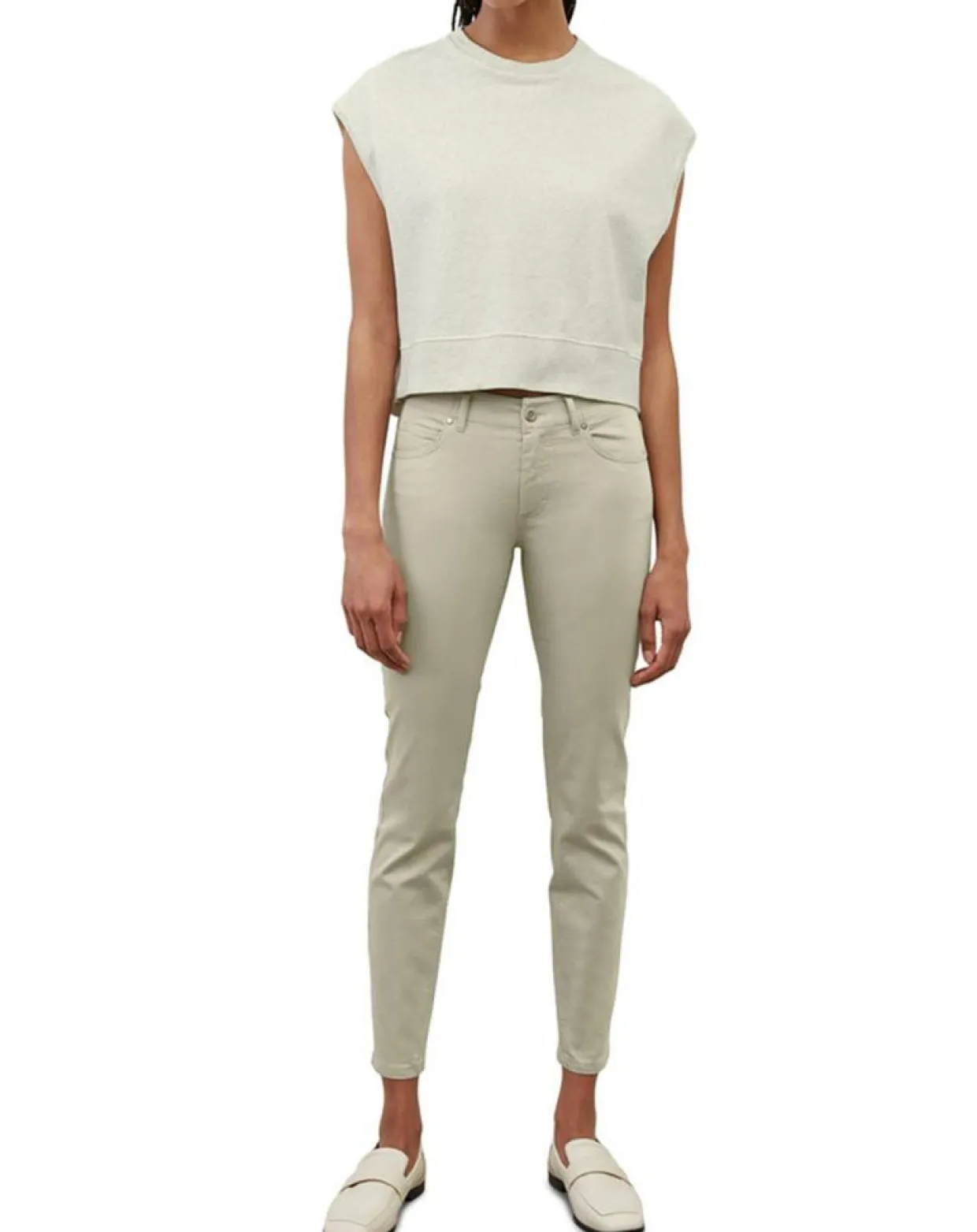 Femme Marc O'Polo Pantalons^Pantalon Mavas en Coton Bio gris clair