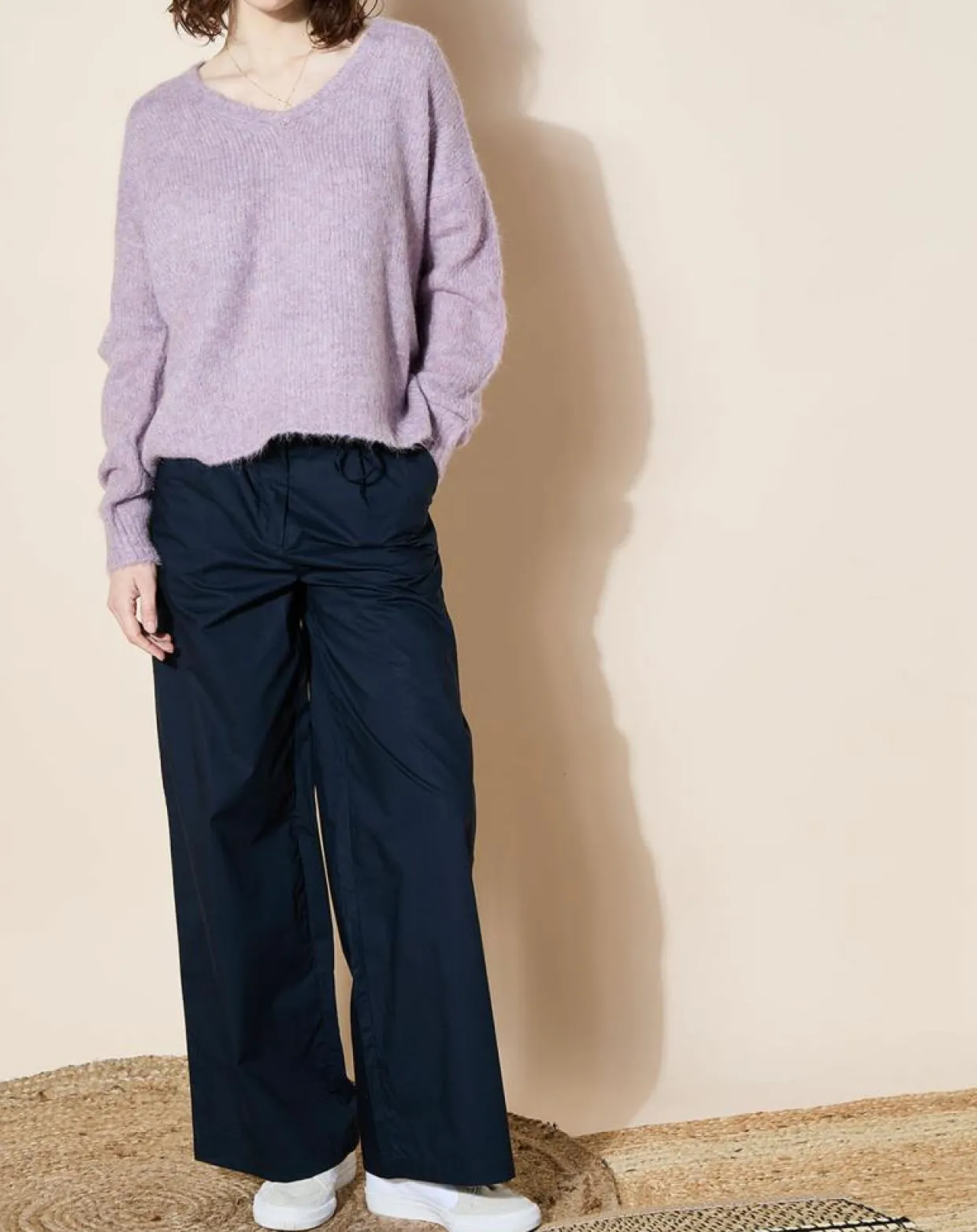 Femme Galeries Lafayette Pantalons^Pantalon paperbag en Coton Gregoria bleu marine