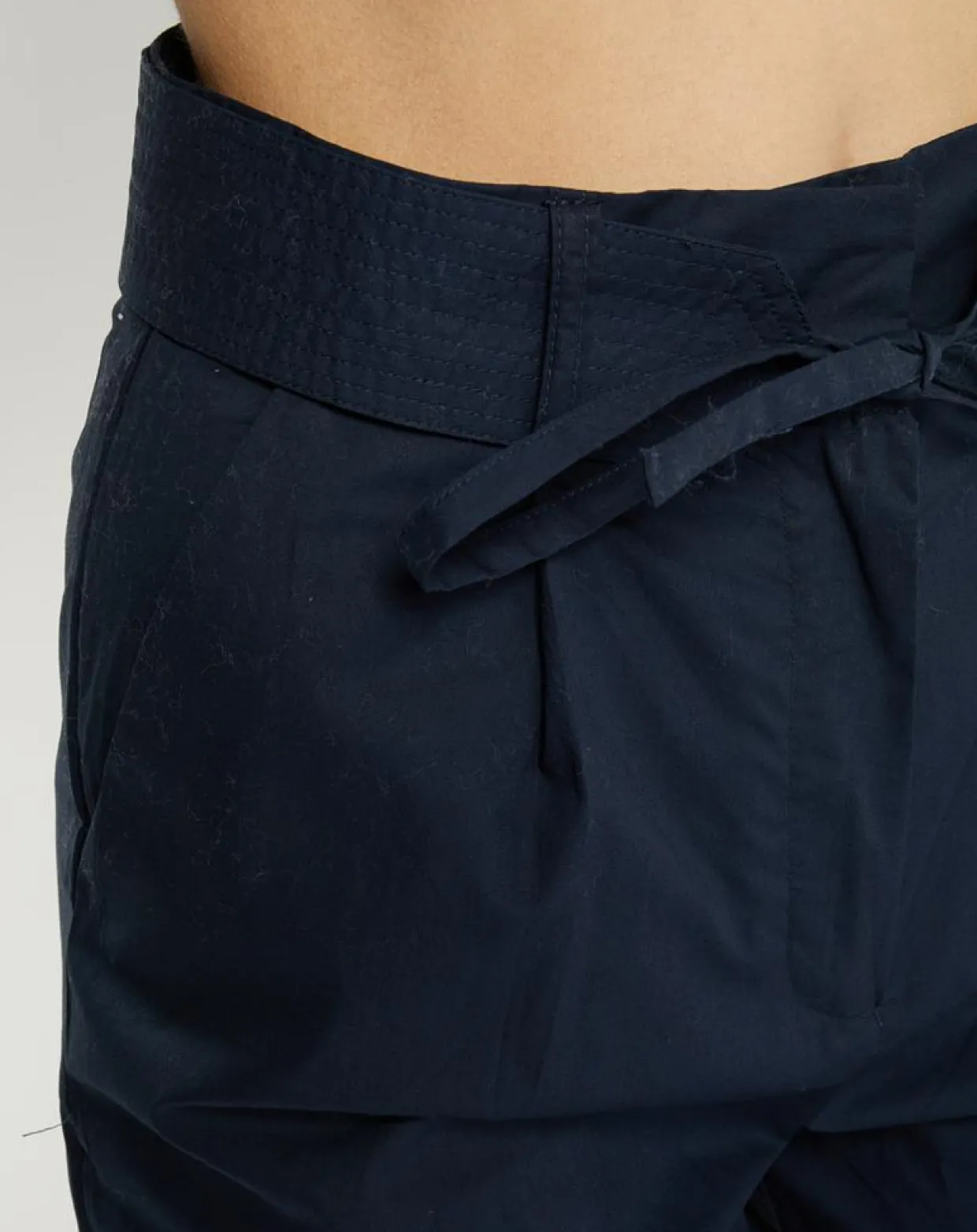 Femme Galeries Lafayette Pantalons^Pantalon paperbag en Coton Gregoria bleu marine