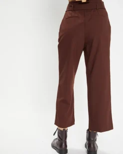 Femme Galeries Lafayette Pantalons^Pantalon paperbag en Laine mélangée marron