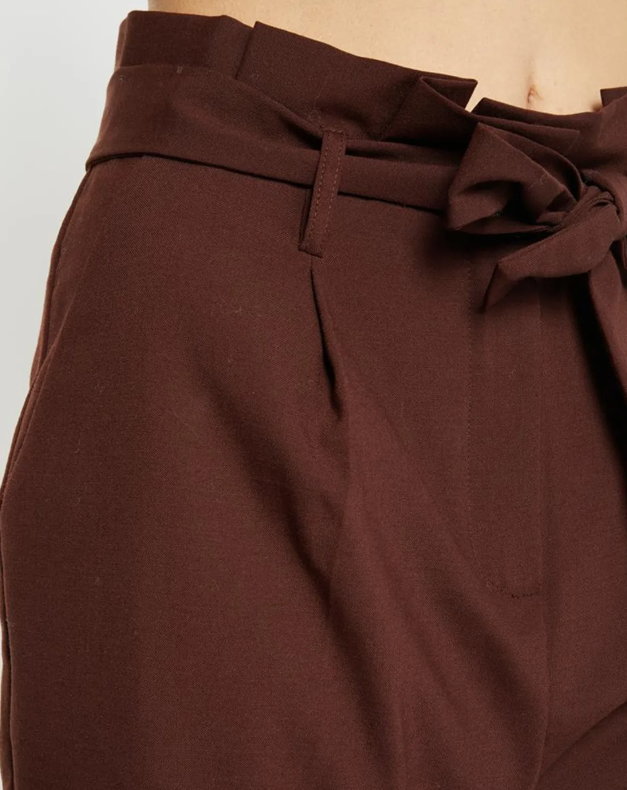 Femme Galeries Lafayette Pantalons^Pantalon paperbag en Laine mélangée marron