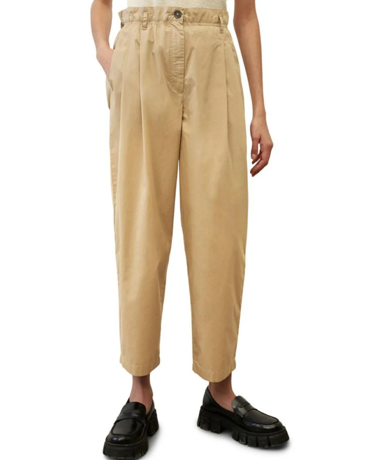 Pantalon paperbag pinces beige-Marc O'Polo New