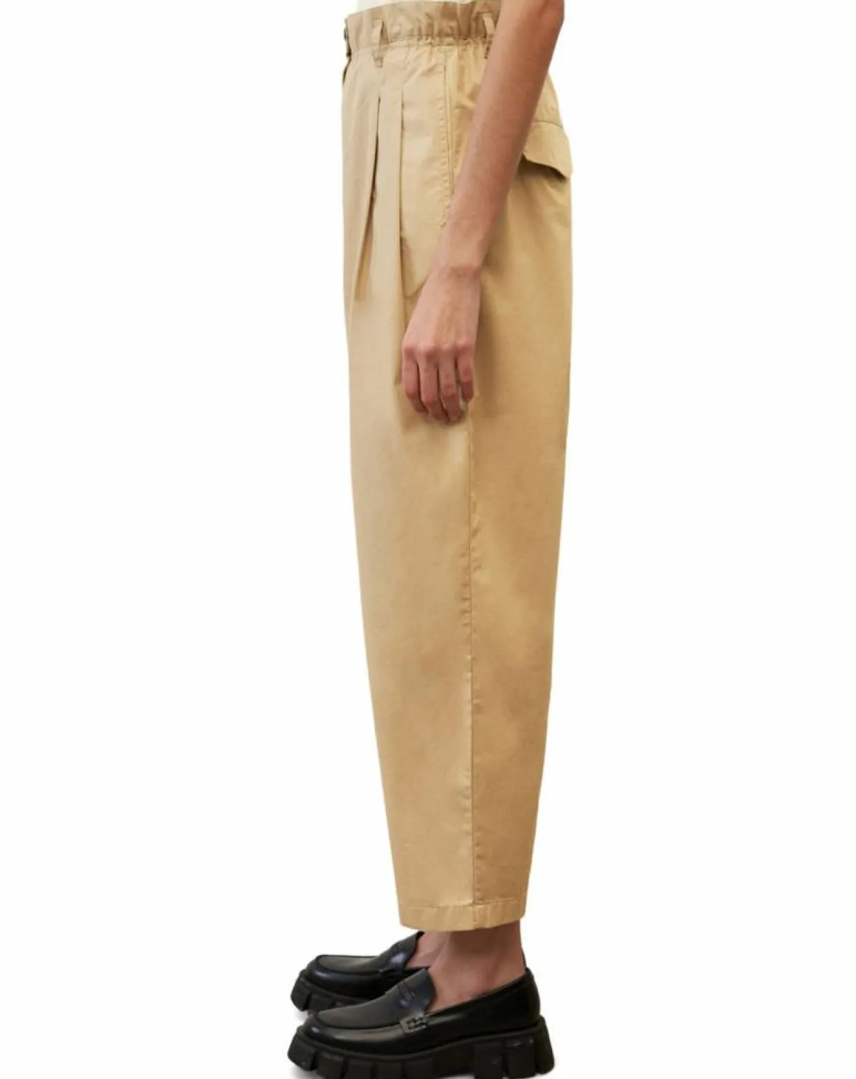 Pantalon paperbag pinces beige-Marc O'Polo New