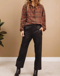 Pantalon peau de pêche Tasha noir-Lauren Vidal Hot