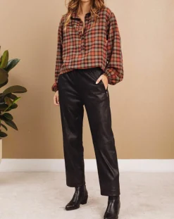 Pantalon peau de pêche Tasha noir-Lauren Vidal Hot
