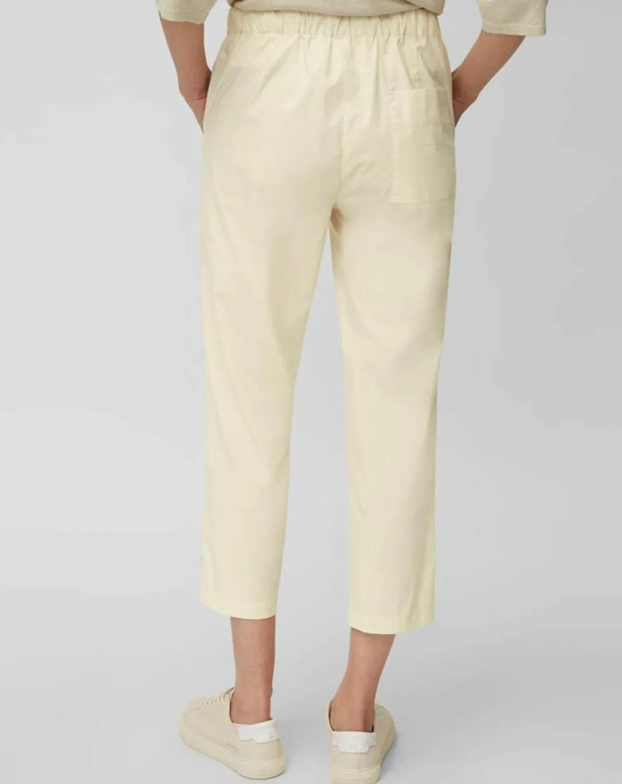 Pantalon popeline taille élastique beige-Marc O'Polo Discount